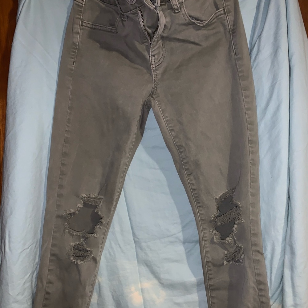 Green Distressed Jeans